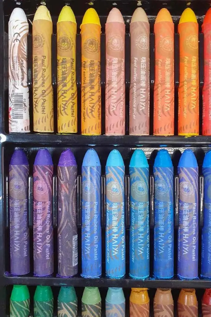 paul rubens oil pastels in a box