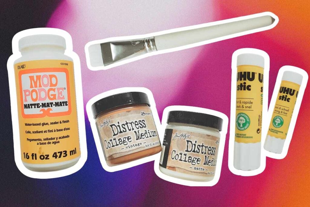 three types of glue for collage