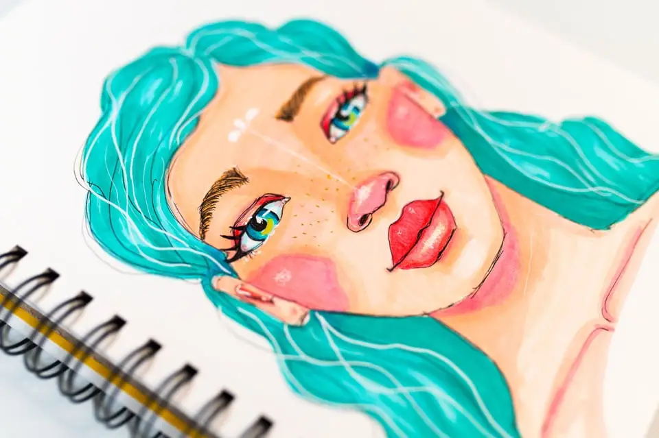 whismical face colored with markers
