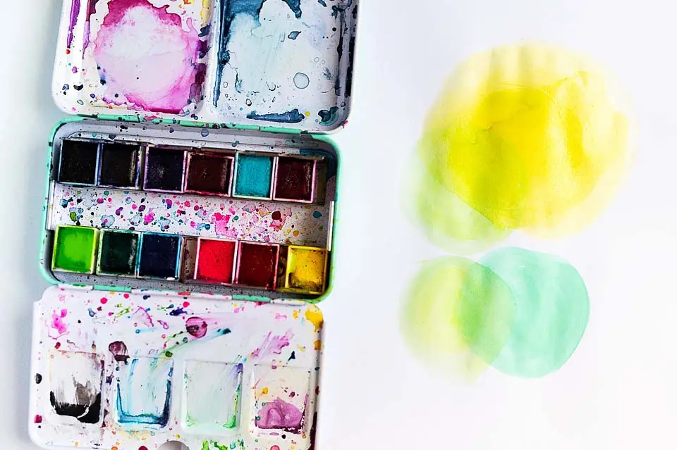 copy paper with watercolor