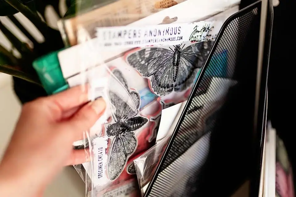 holding a big stamp set