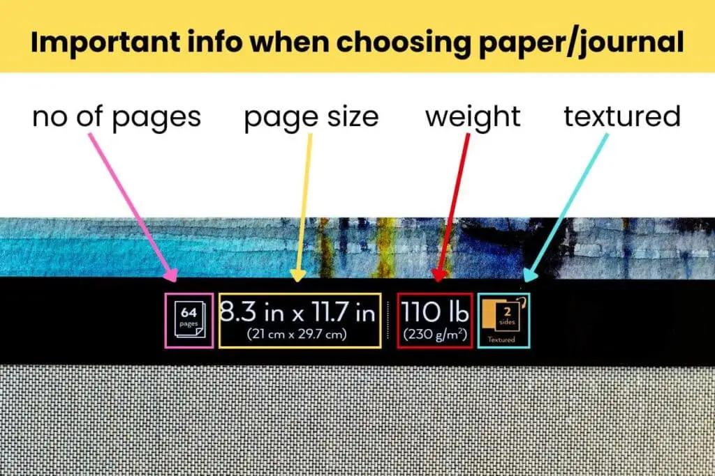 paper weight and size info