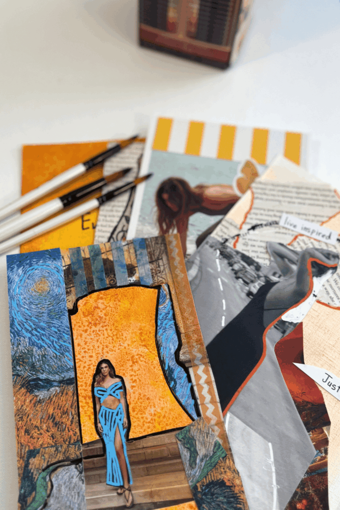 Example of art journal pages for beginners