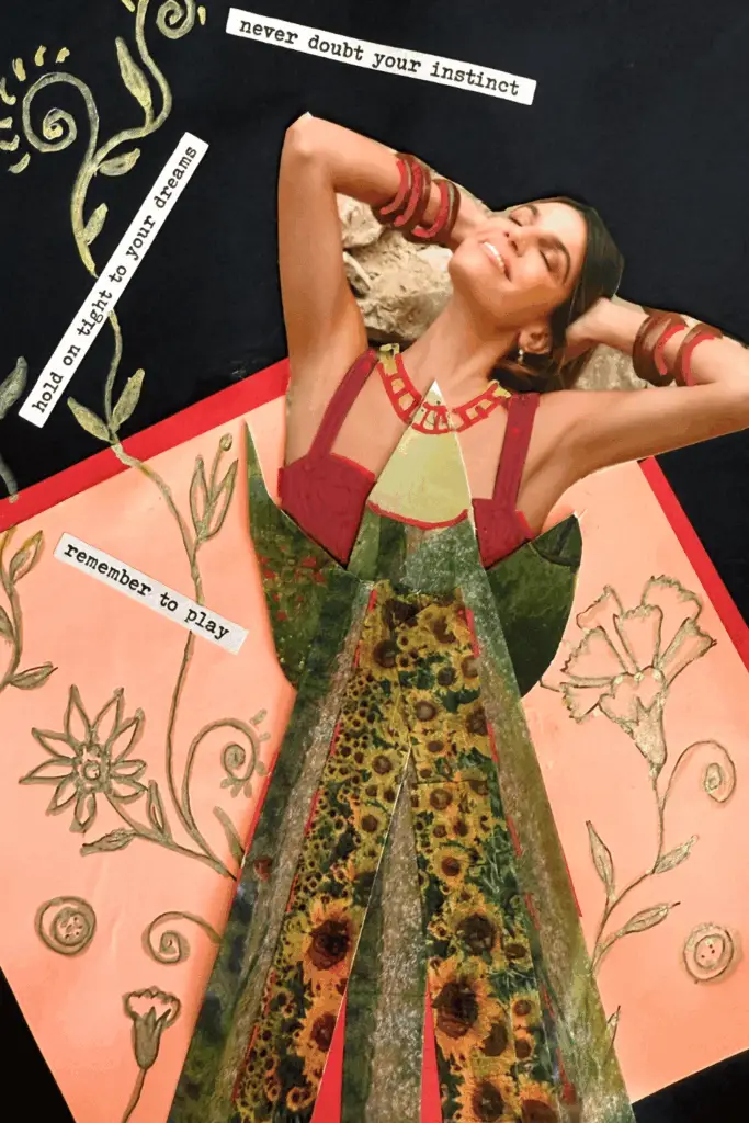 "Art journal page example for beginners