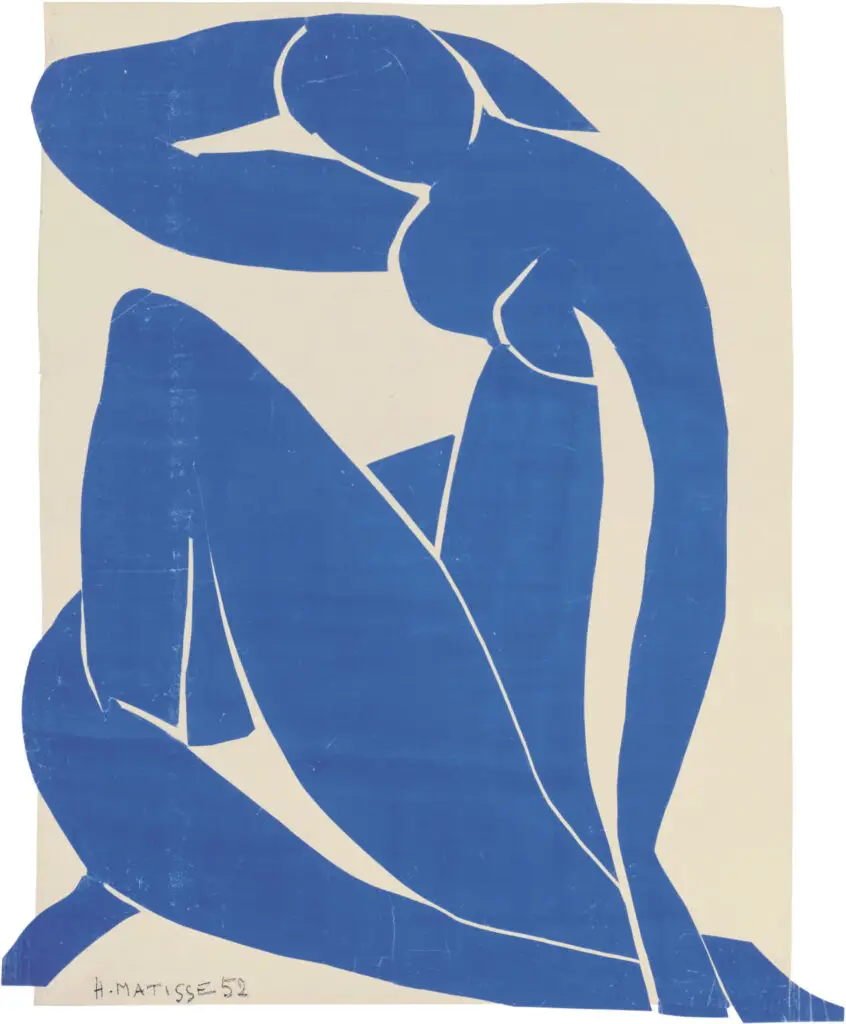 Blue Nude II by Matisse. Showing depth by overlapping