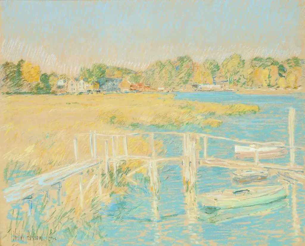 Childe Hassam, Up The River, 1906 as an example of light and airy color scheme