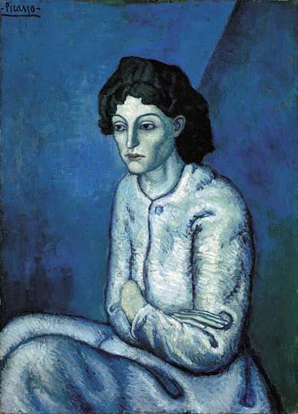 woman with folded Arms Picasso painting as an example of monochromatic scheme