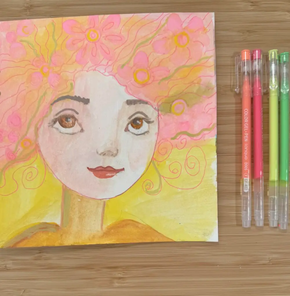 hand painted whimsical face of spring