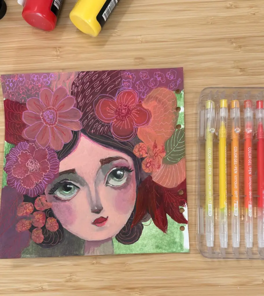 hand painted whimsical face of summer