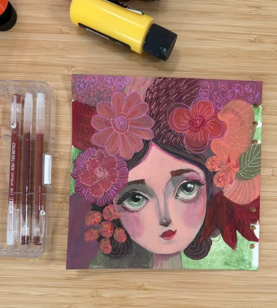 hand painted whimsical face of summer