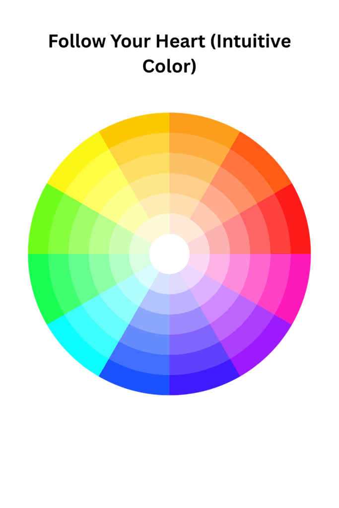 an illustration of a color wheel as an example of follow your heart color wheel