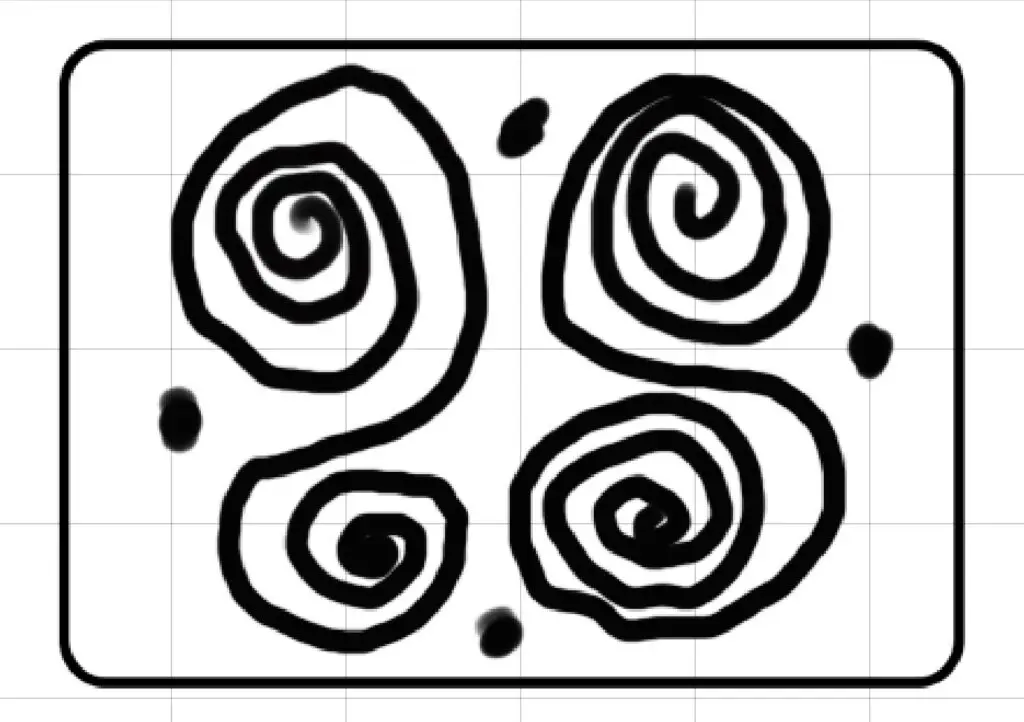 Gustav Klimts swirls doubles hand drawn