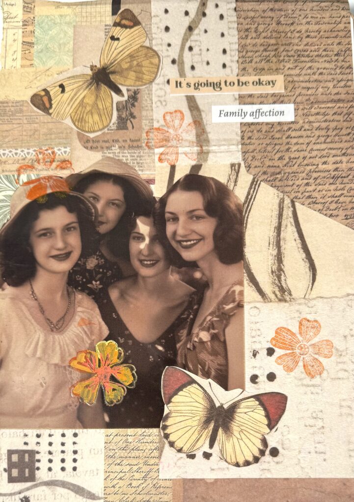 handmade art journal as an example of nutral color + accent color