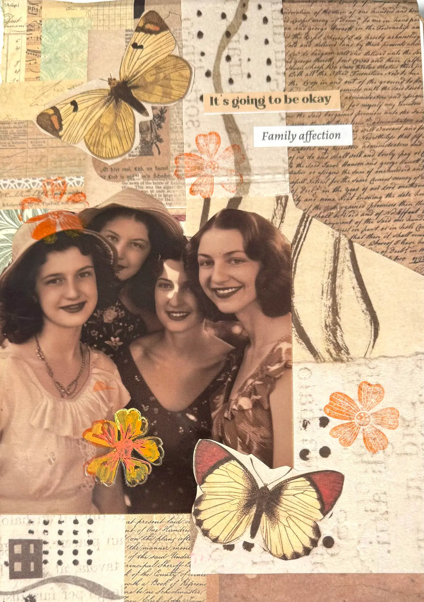 hand made art journal with earth tone colors