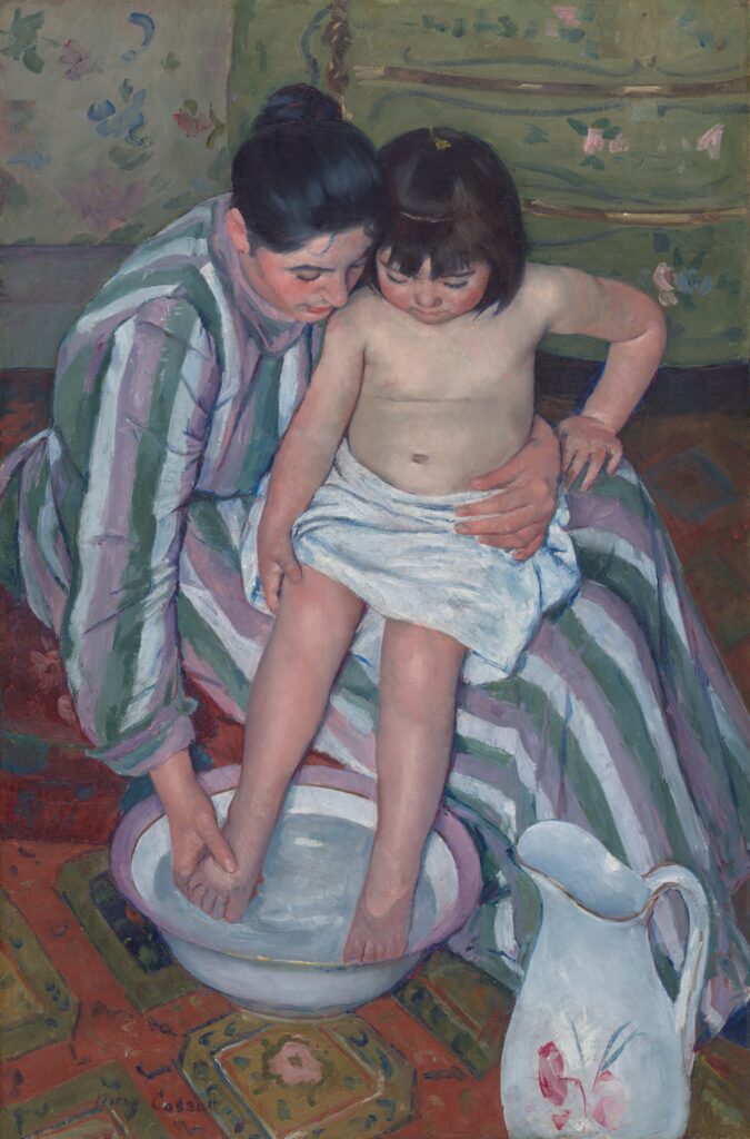 The Child's Bath, Mary Cassatt an example of a Split-Complementary color scheme