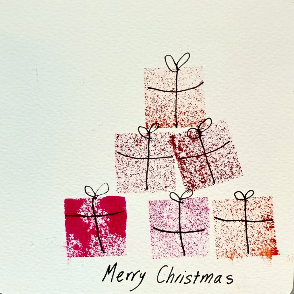 handmade greeting card with simple boxes