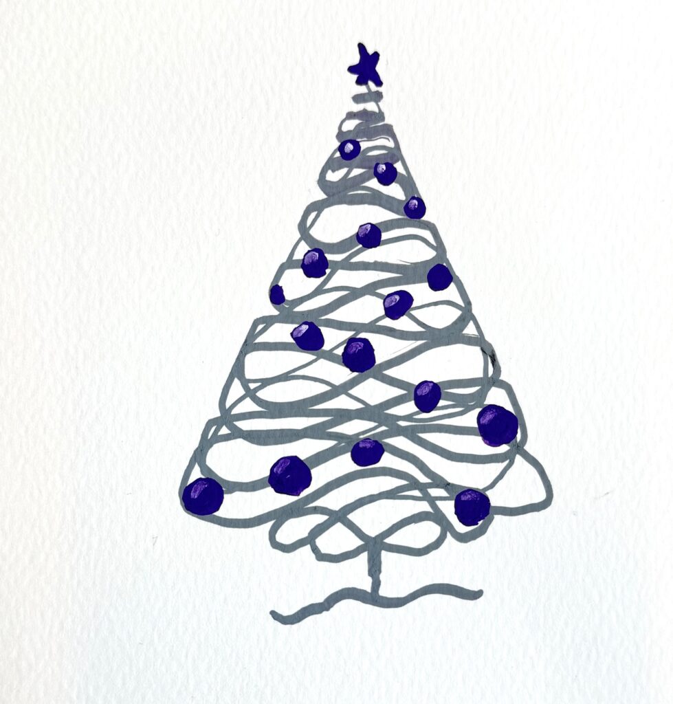 handmade greeting card an example of a single-line Loop tree