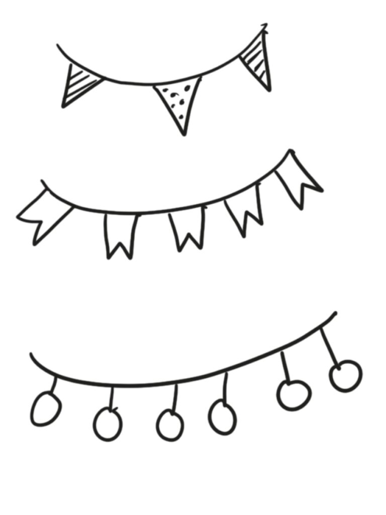 simple drawing of three different banners