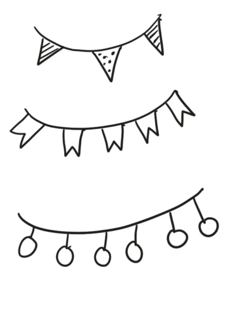 simple drawing of three different banners