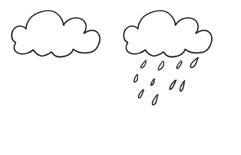 simple drawing of cloud with rain