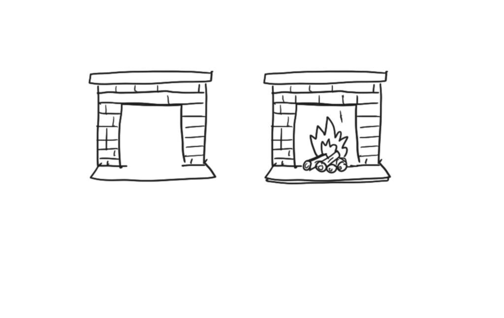 simple Drawing of a fire place