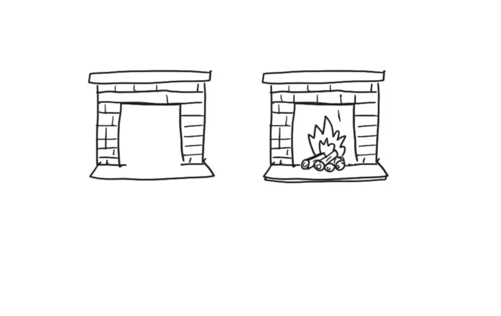 simple Drawing of a fire place