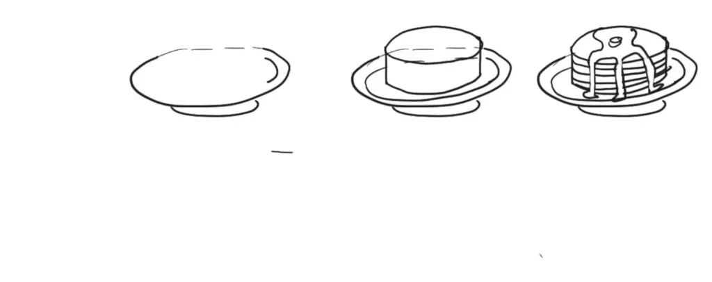 simple Drawing of pancake