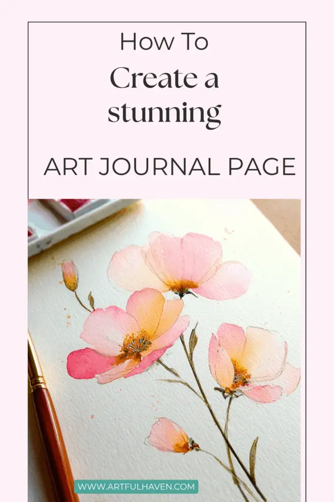 a watercolor painting and text how to create a stunning art journal page