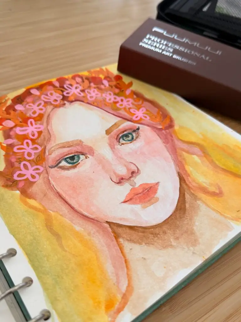 art Journal summer whimsical face