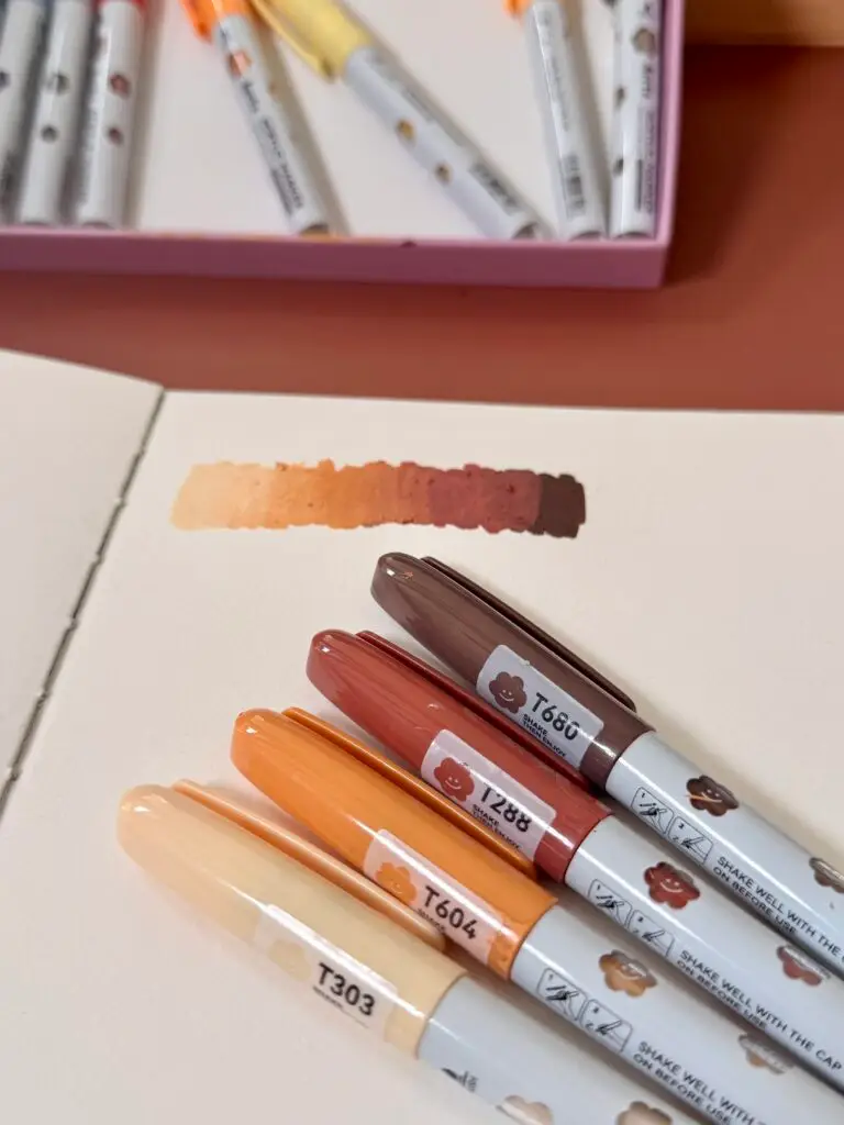 a blend of acrylic markers