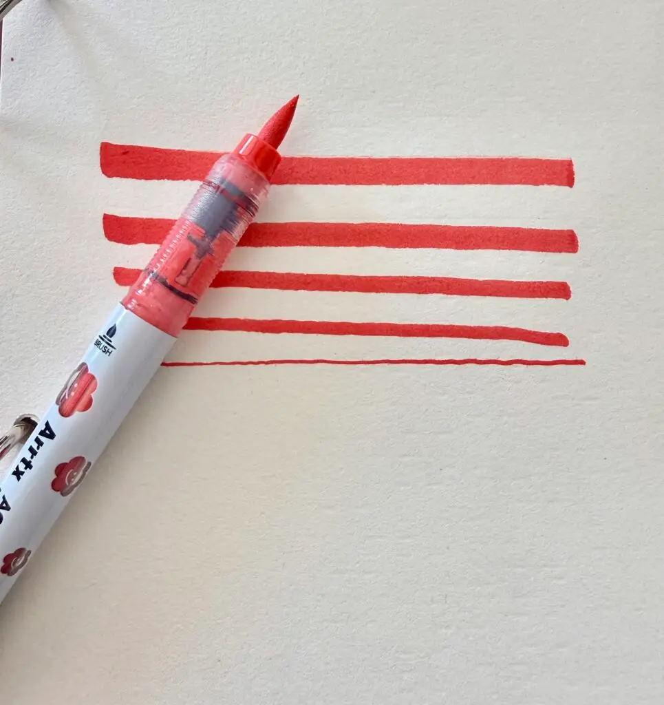 thin and thick lines created using Arrtx marker tip
